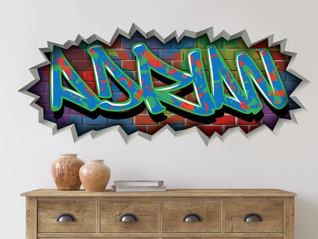 Graffiti Name Wall Decal Personalized Pop Street Art Vinyl Etsy