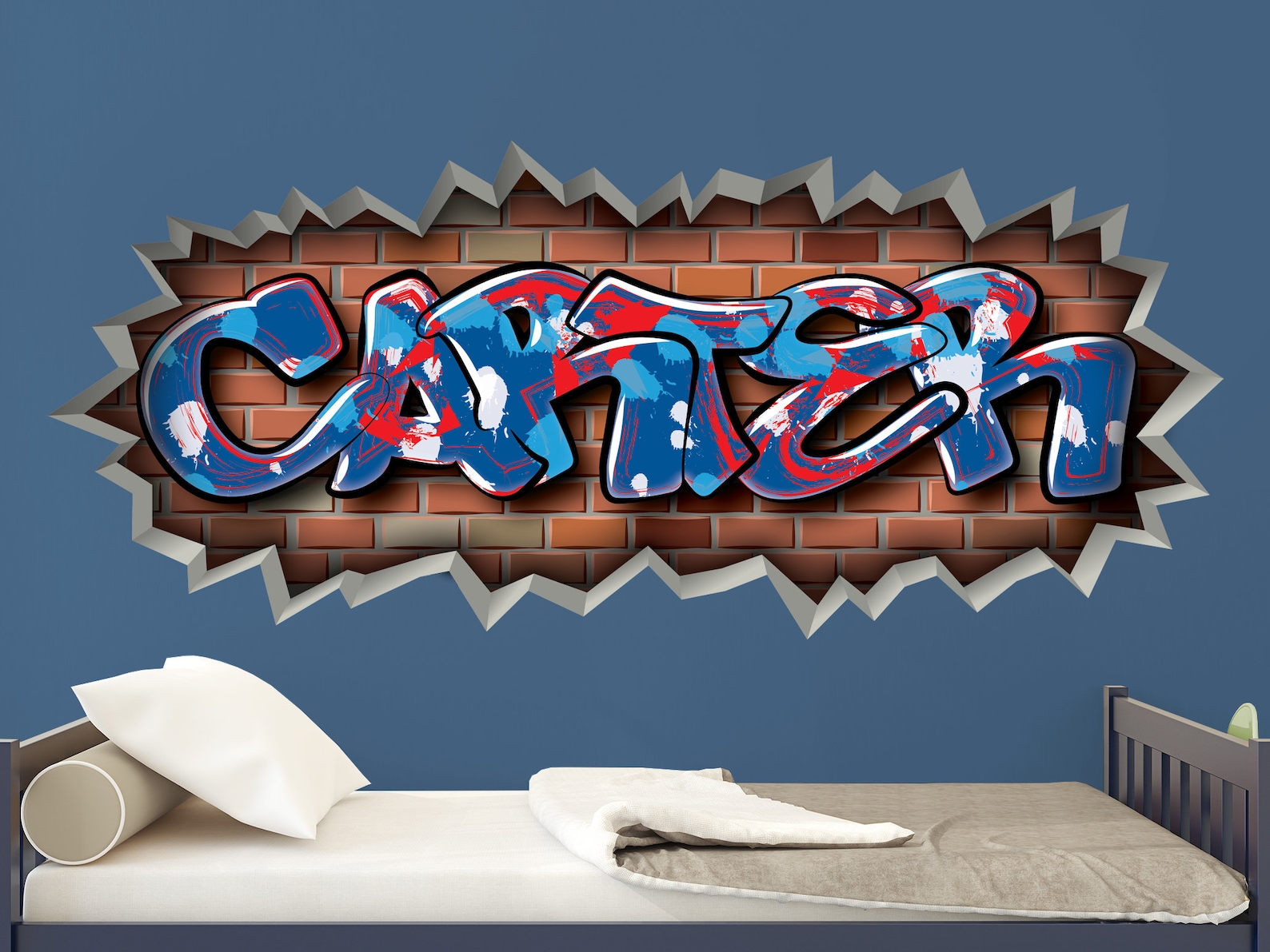 Custom Graffiti Removable Brick Wall Decal Name Art Street Etsy