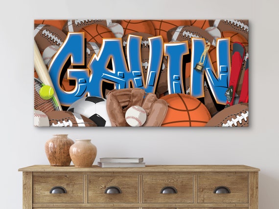 Custom Basketball Art, Round Wood Flag, Basketball, NBA, Name Sign