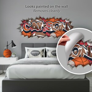 Carson In Graffiti Personalized Sports Graffiti Brick Name Wall Decal Art Baseball Sticker ...