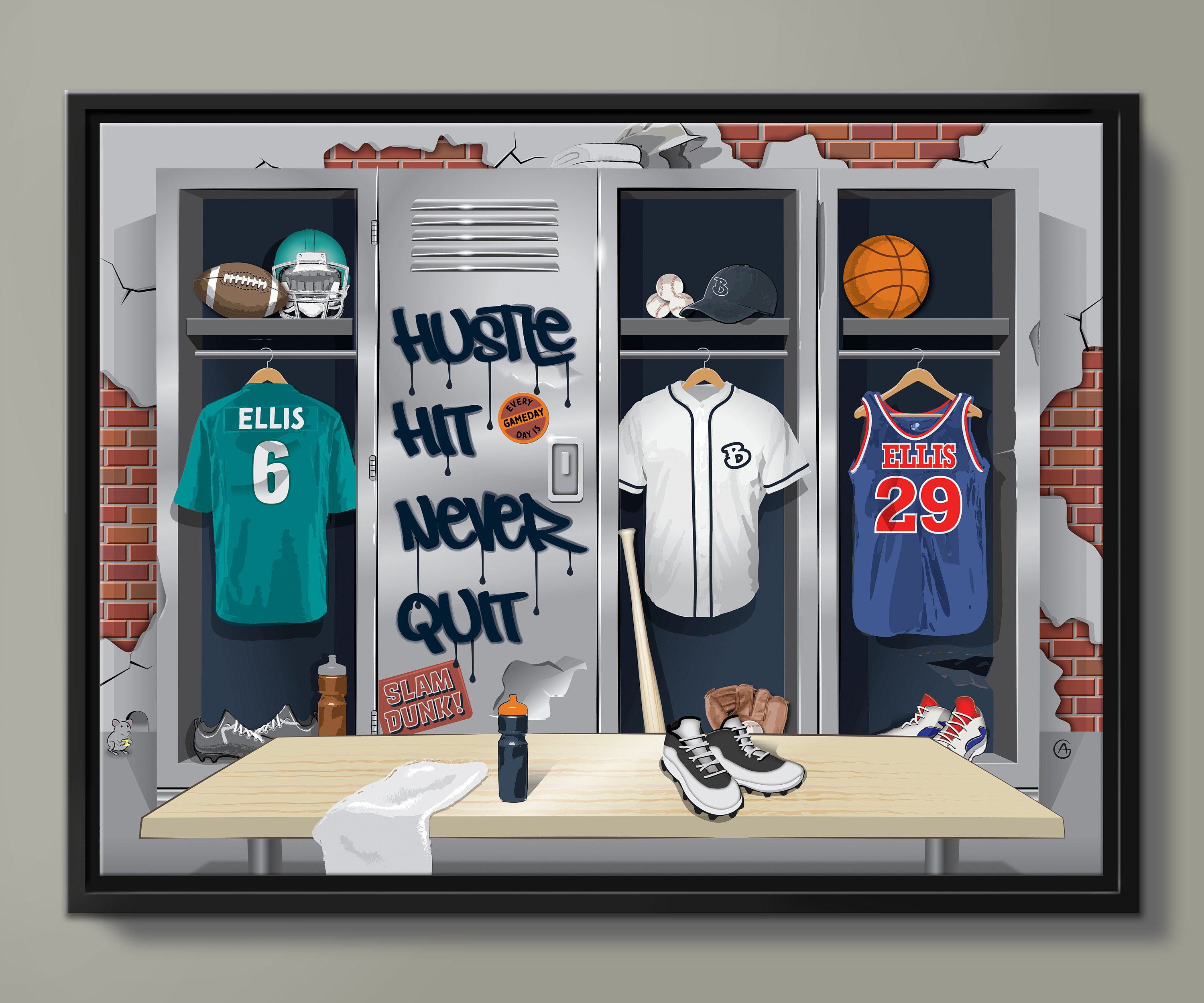 Custom Basketball Jersey Wall Decal – Perfect For Sports Man Cave & Kids Room Decor