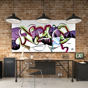 Graffiti NYC Custom Art Custom Graffiti Canvas Art Living Room Decor Statue Of Liberty Art For Him Custom Graffiti Street Art Pop Art Canvas