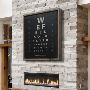 Custom Message Eye Chart Personalized Canvas, Available Frame, Family Name Sign, Rustic Home Decor, Wall Art, Housewarming, Optometrist Gift