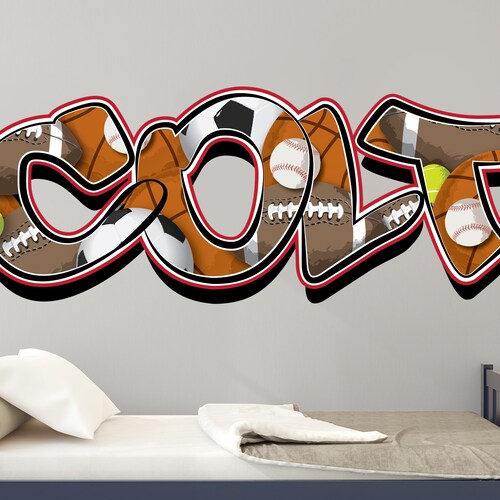 Football Wall Art Custom Name Football Decal American Etsy