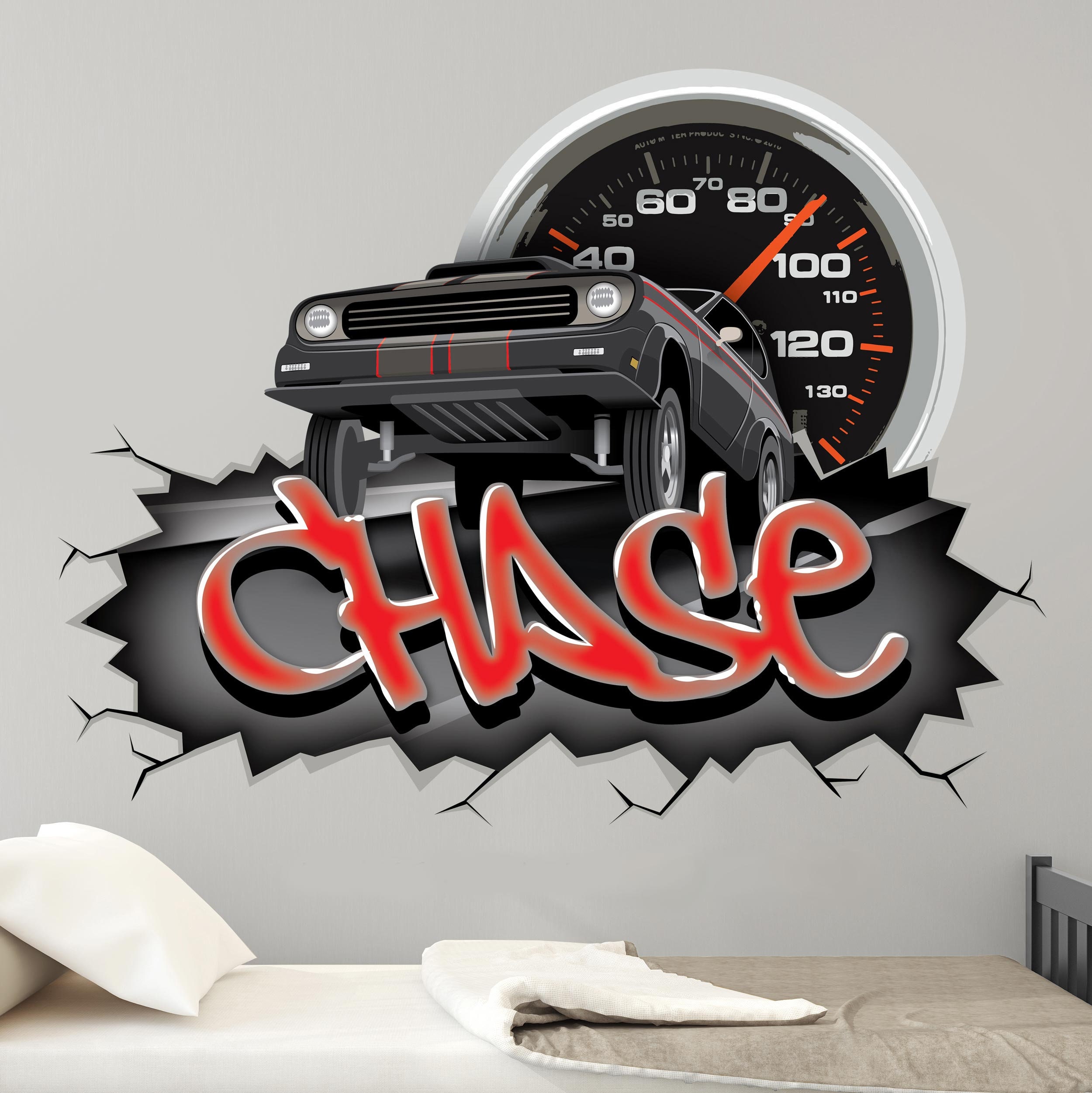 Made in USA. Boys Bedroom NASCAR RACING CAR Quality Removable Wall Stickers