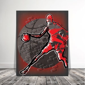 Basketball Canvas Art: Customizable Sports Wall Decor for Boys