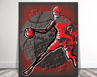 Basketball Canvas Art: Customizable Sports Wall Decor for Boys