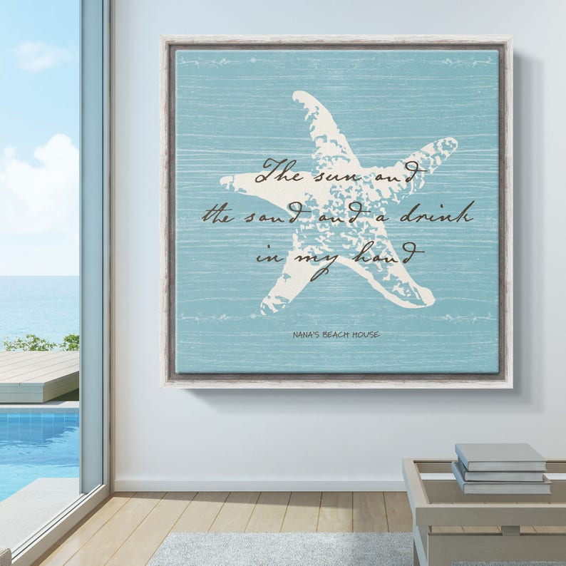 Custom Starfish Beach Canvas Wall Art Inspirational Large For House Gift Her E Print
