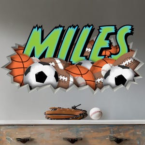 Custom Name Personalized Sports Wall Decal