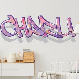 Soft Colors Custom Name Simulated Floating 3D Wall Decal With Shadow Girls Bedroom Large Sticker Girls Room Decor Personalized Teen Art