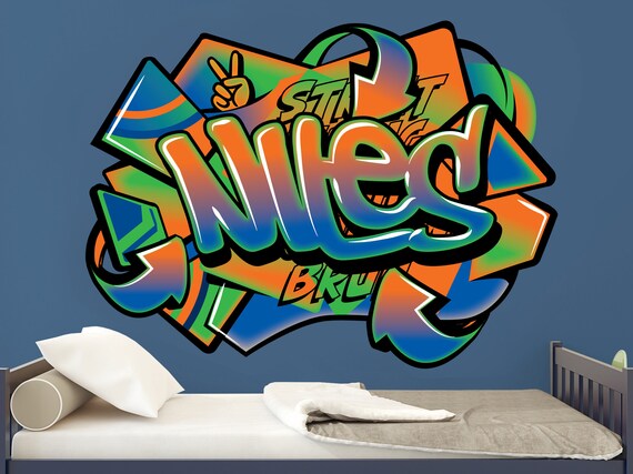 GRAFFITI WALL DECOR Personalized Name Decal, My Sticky Art, Gift for Kids,  Custom Name Wall Sticker, Unique Home Decor, Custom Art Gift 
