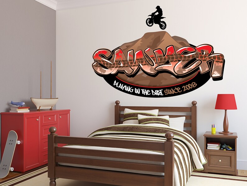 Motocross Graffiti Name Custom Wall Decal Maico Extreme Large Etsy