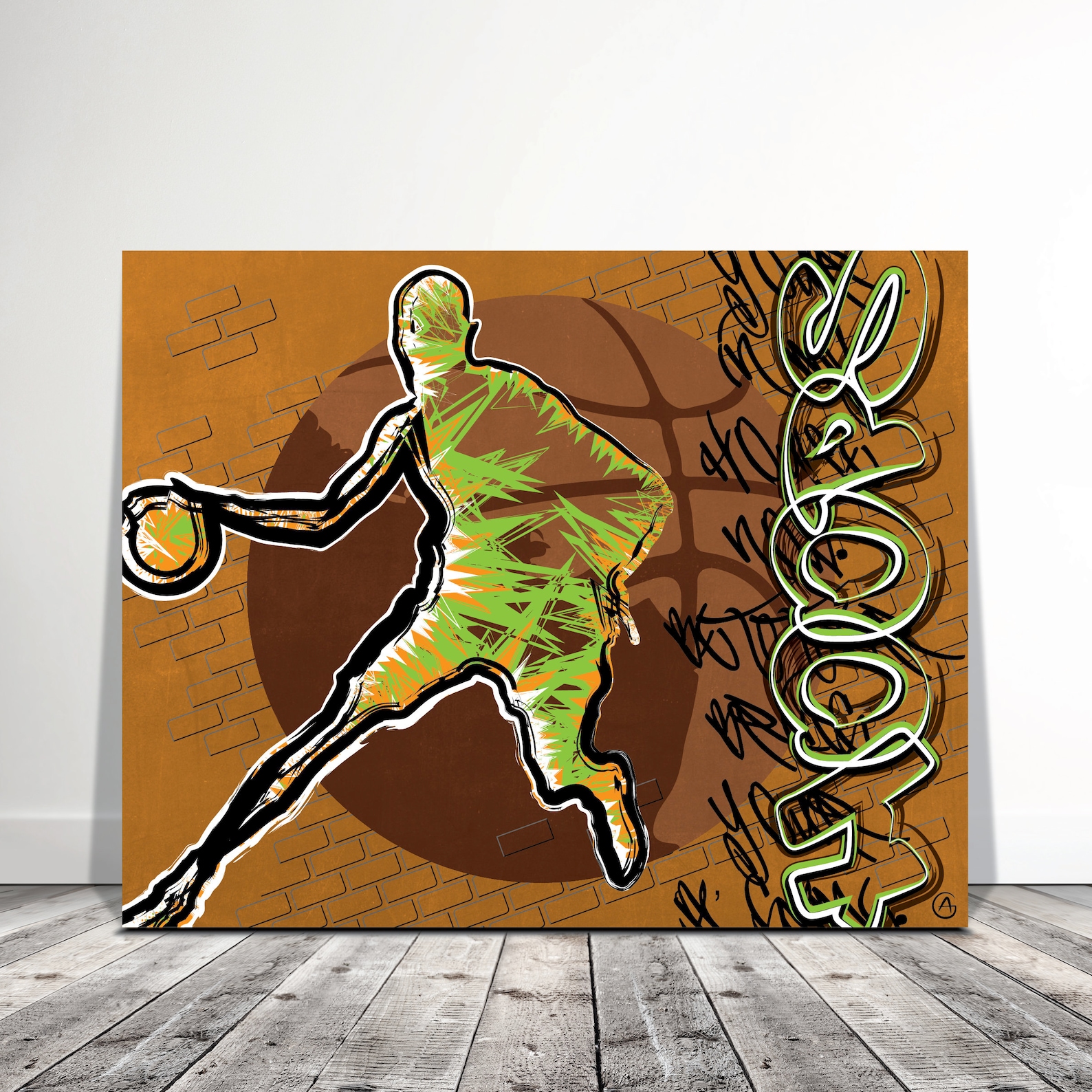 Basketball Wall Art Graffiti Large Color Canvas Art for Kids Etsy