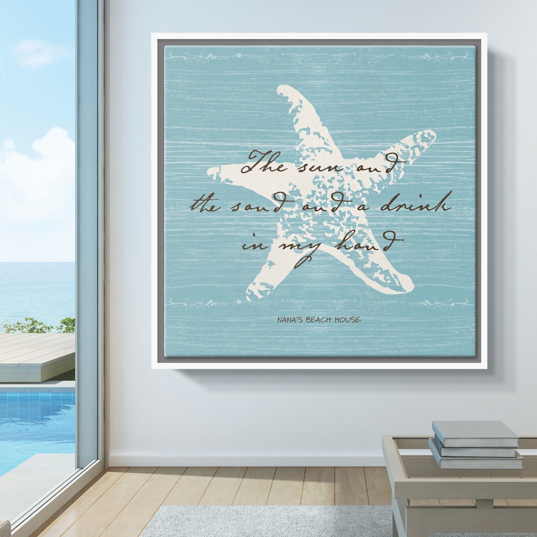 Custom Starfish Beach Canvas Wall Art Inspirational Beach Wall Etsy