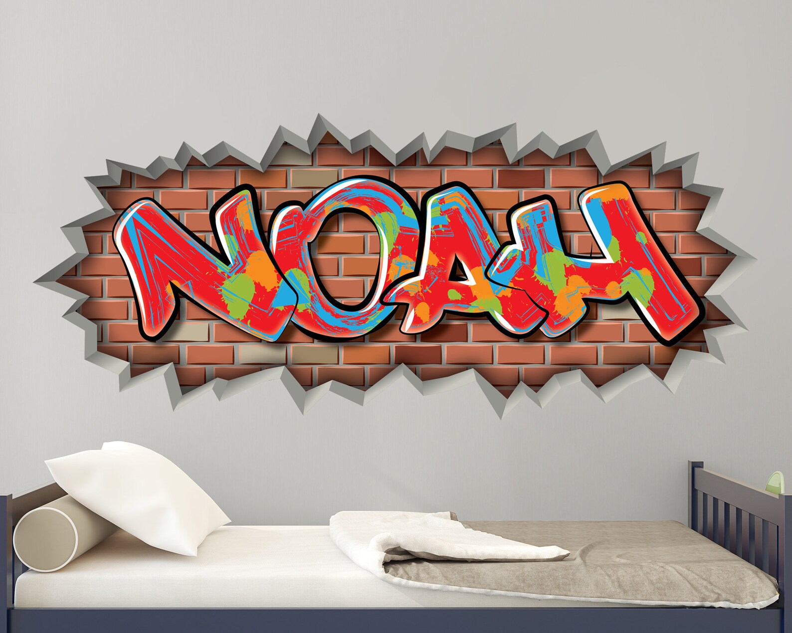 Custom Graffiti Removable Brick Wall Decal Name Art Street Etsy