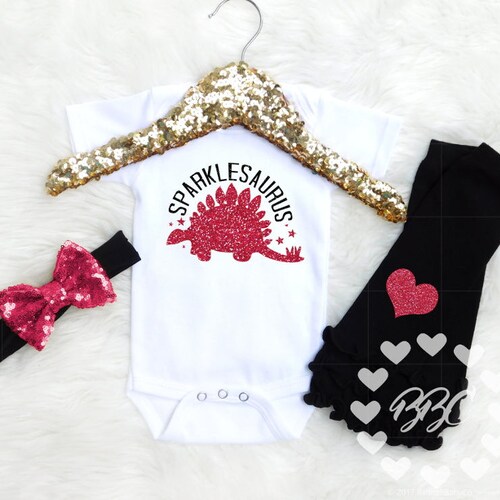 Dinosaur Birthday Baby Girl Dinosaur Outfit Girls' Etsy