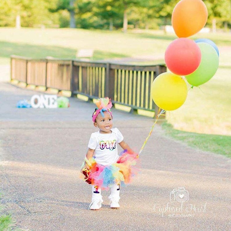 Girls First Birthday // Girls Rainbow One Bodysuit // Rainbow Etsy