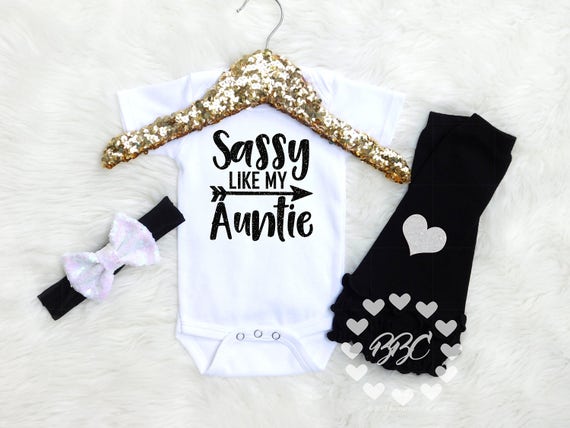 Baby Girl Clothes Baby Girl Outfit Sassy Like My Aunt Gift for Niece Best Aunt