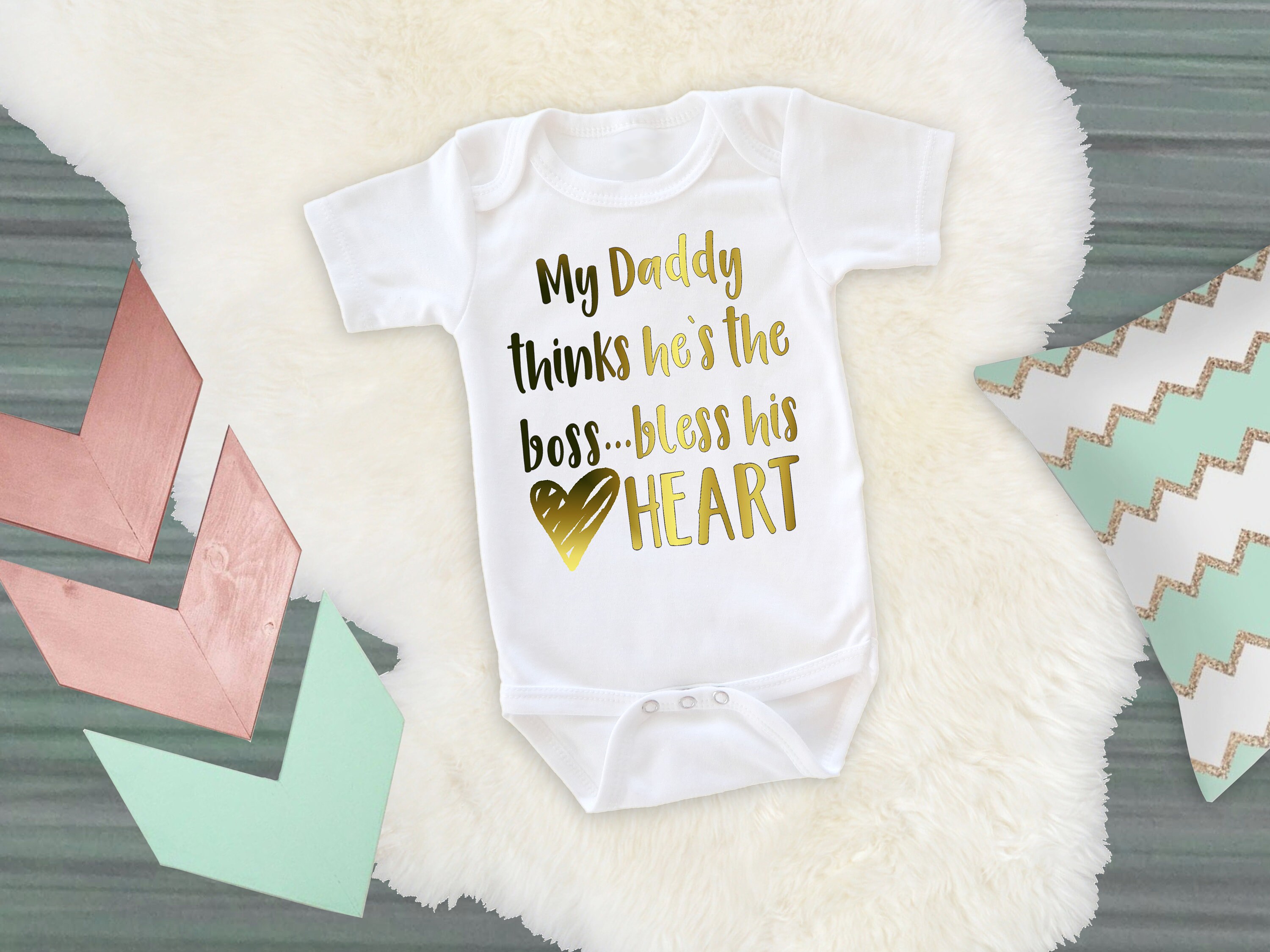Baby Girl Clothing My Daddy Thinks He S The Boss Etsy Baby Girl Clothing My Daddy Thinks He S The Boss Etsy