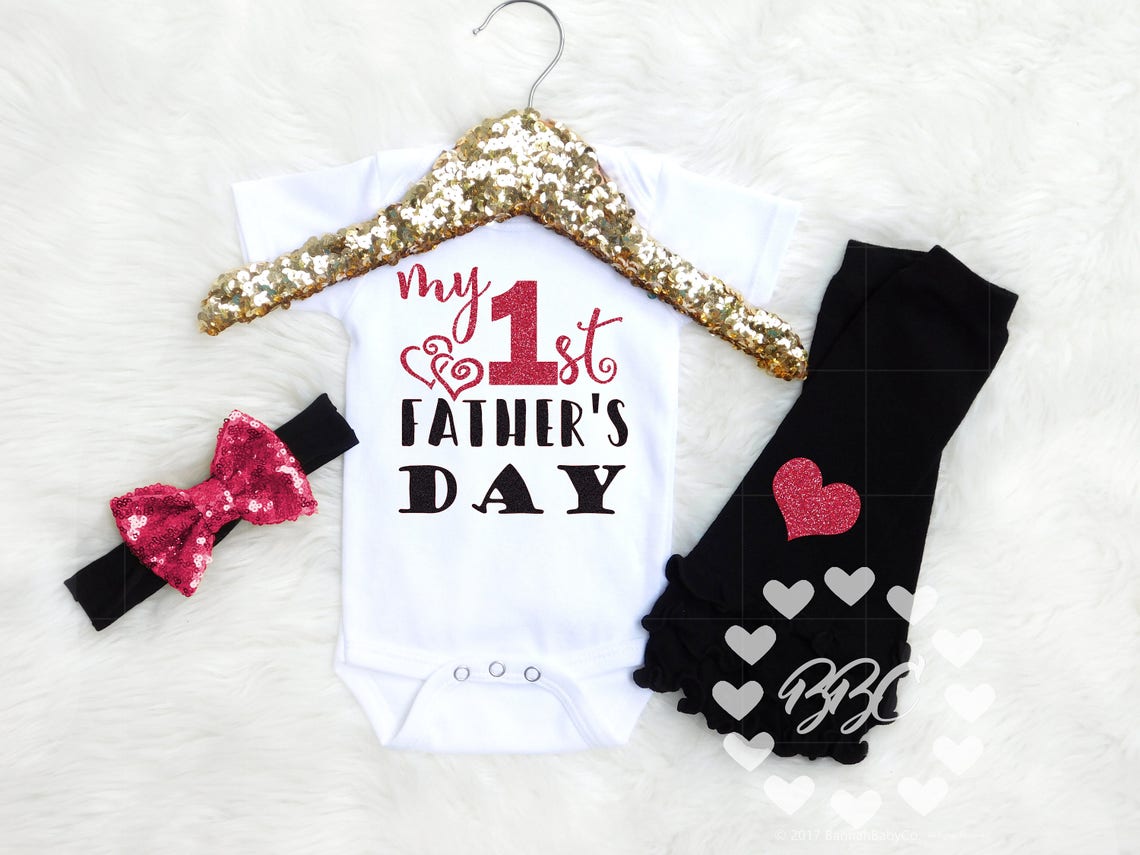 Baby Girl Clothing My First Father's Day Baby Girls Etsy