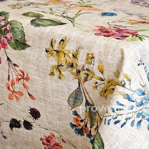 AMELIE WILDFLOWERS Rectangle Coated Tablecloth French Oilcloth Wipeable Fabric Rectangular Table Cover Wedding Birthday Party Gifts imagen 8