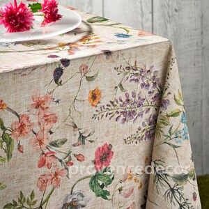 AMELIE WILDFLOWERS Rectangle Coated Tablecloth French Oilcloth Wipeable Fabric Rectangular Table Cover Wedding Birthday Party Gifts imagen 4