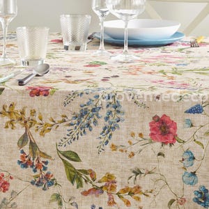 AMELIE WILDFLOWERS Rectangle Coated Tablecloth French Oilcloth Wipeable Fabric Rectangular Table Cover Wedding Birthday Party Gifts imagen 3
