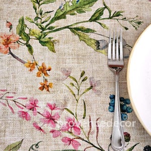 AMELIE WILDFLOWERS Rectangle Coated Tablecloth French Oilcloth Wipeable Fabric Rectangular Table Cover Wedding Birthday Party Gifts imagen 5