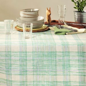 SALE! 70" CAMPAGNE GREEN Round French Country Tablecloths - French Oilcloth Cotton Coated Spill Wipe Off Cloth - Provence Party Table Cover