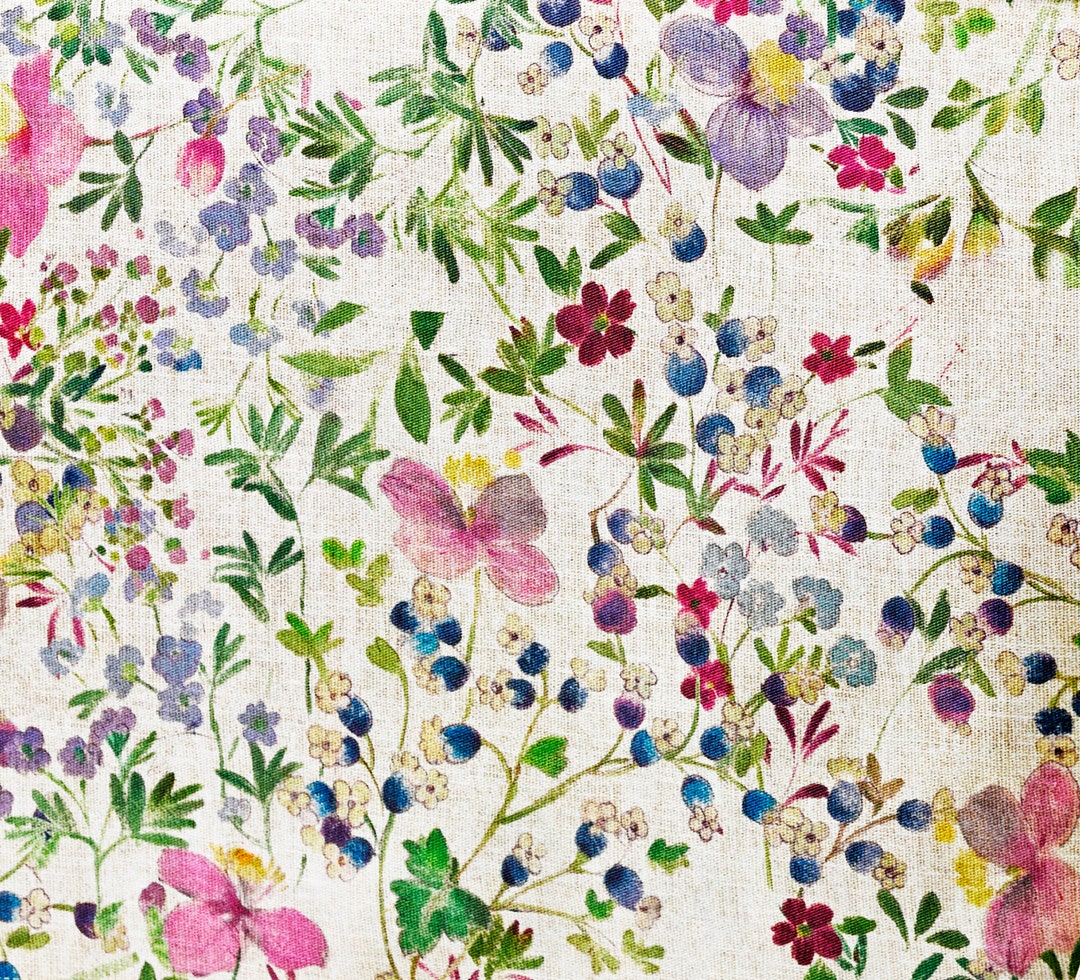 LUANA WILDFLOWERS Fabric SAMPLE French Oilcloth Acrylic Etsy Italia