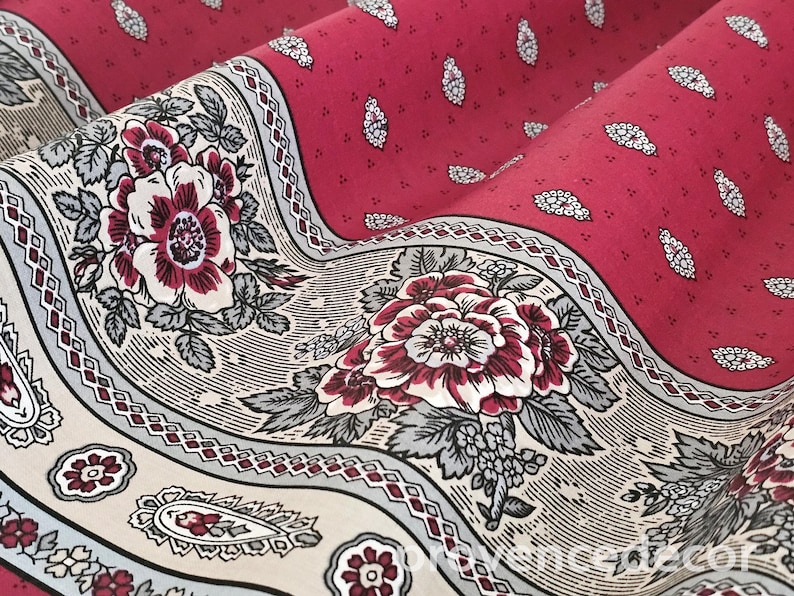 ProvenceDecorUSA Bastide French Country Cotton Coated Tablecloth - Thumbnail 4
