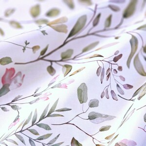 SERENE GARDEN Fabric by the Yard 61in wide Acrylic Cotton Coated-French Oilcloth Stain Resistant Wipeable Material In/Outdoor Project