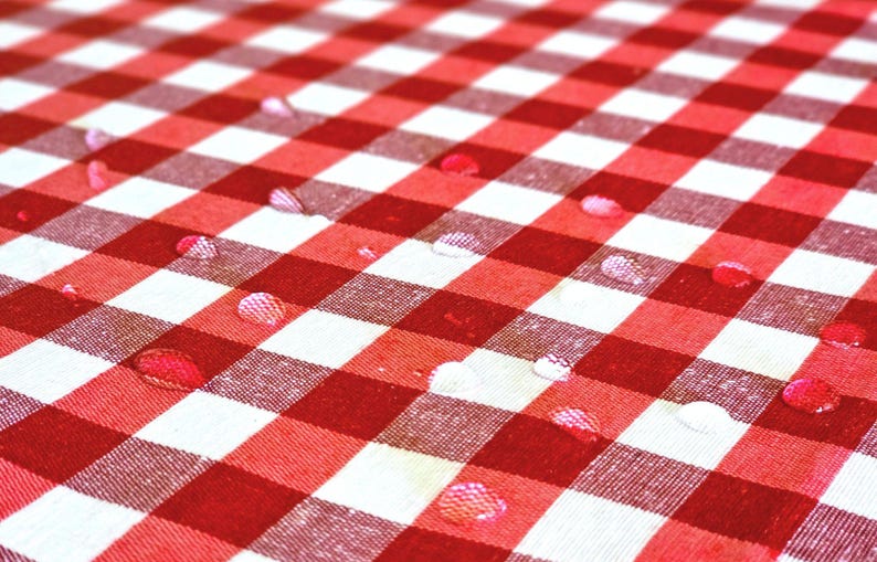 88in GINGHAM PARIS CAFE Round Tablecloth French Oilcloth Coated Wipeable Fabric Circular Tablecloth Christmas 4th July Party Home Decor Gift immagine 4