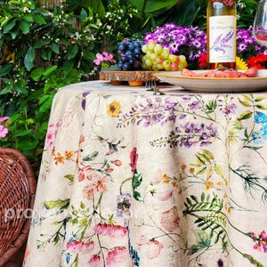 AMELIE French Country Wildflowers Berries FABRIC SAMPLE - French Oilcloth Acrylic Cotton Coated Wipe Off in/outdoor material Arts and Crafts image 8