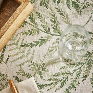 ZEN GARDEN Fabric by the Yard 61in wide Acrylic Cotton Coated - French Oilcloth Stain Resistant Wipeable Material Easy Home Arts Crafts
