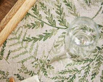 ZEN GARDEN Fabric by the Yard 61in wide Acrylic Cotton Coated - French Oilcloth Stain Resistant Wipeable Material Easy Home Arts Crafts