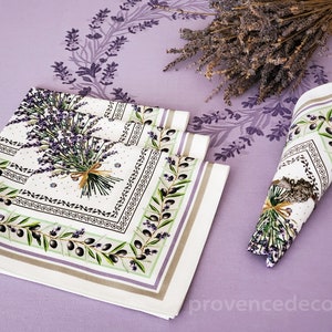 PROVENCE LAVENDER NATURAL French Decorative Napkin Set High Quality Absorbent Soft Printed Cotton Napkins Flowers Table Home Decor Gifts imagem 1