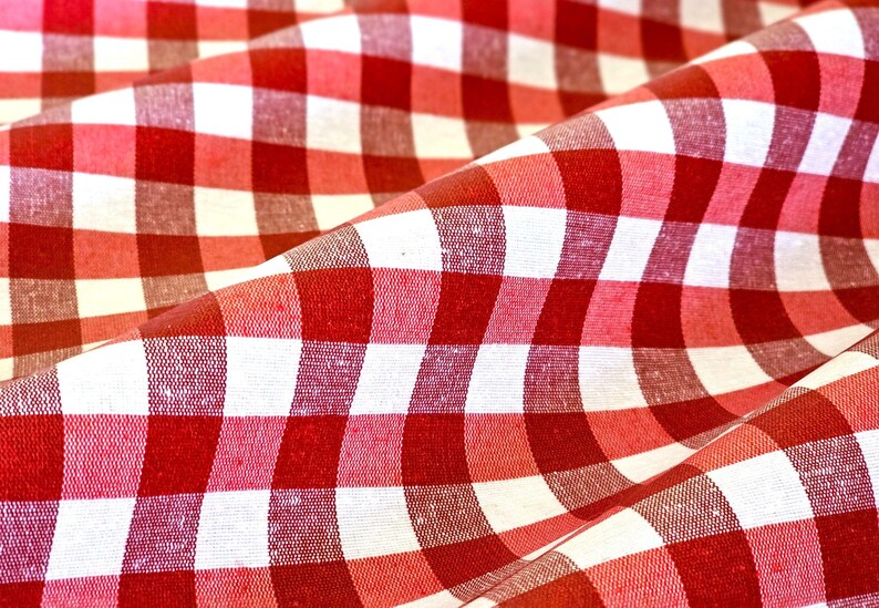 88in GINGHAM PARIS CAFE Round Tablecloth French Oilcloth Coated Wipeable Fabric Circular Tablecloth Christmas 4th July Party Home Decor Gift immagine 5