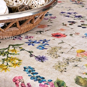 AMELIE WILDFLOWERS Rectangle Coated Tablecloth French Oilcloth Wipeable Fabric Rectangular Table Cover Wedding Birthday Party Gifts imagen 7