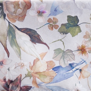 ALICE FLORAL Fabric SAMPLE French Oilcloth Acrylic Cotton Coated Stain Resistant Wipe Off Material for Home Decoration Arts and Crafts