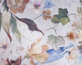 ALICE FLORAL Fabric SAMPLE French Oilcloth Acrylic Cotton Coated Stain Resistant Wipe Off Material for Home Decoration Arts and Crafts
