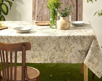 Botanical Garden Rectangle Tablecloth French Oilcloth Acrylic Coated Wipeable Fabric Rectangular Wedding Birthday Gifts Party Table Cloths