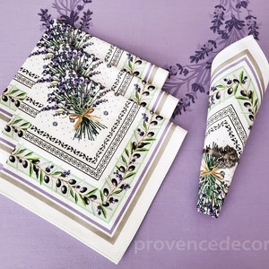 PROVENCE LAVENDER NATURAL French Decorative Napkin Set High Quality Absorbent Soft Printed Cotton Napkins Flowers Table Home Decor Gifts imagem 2