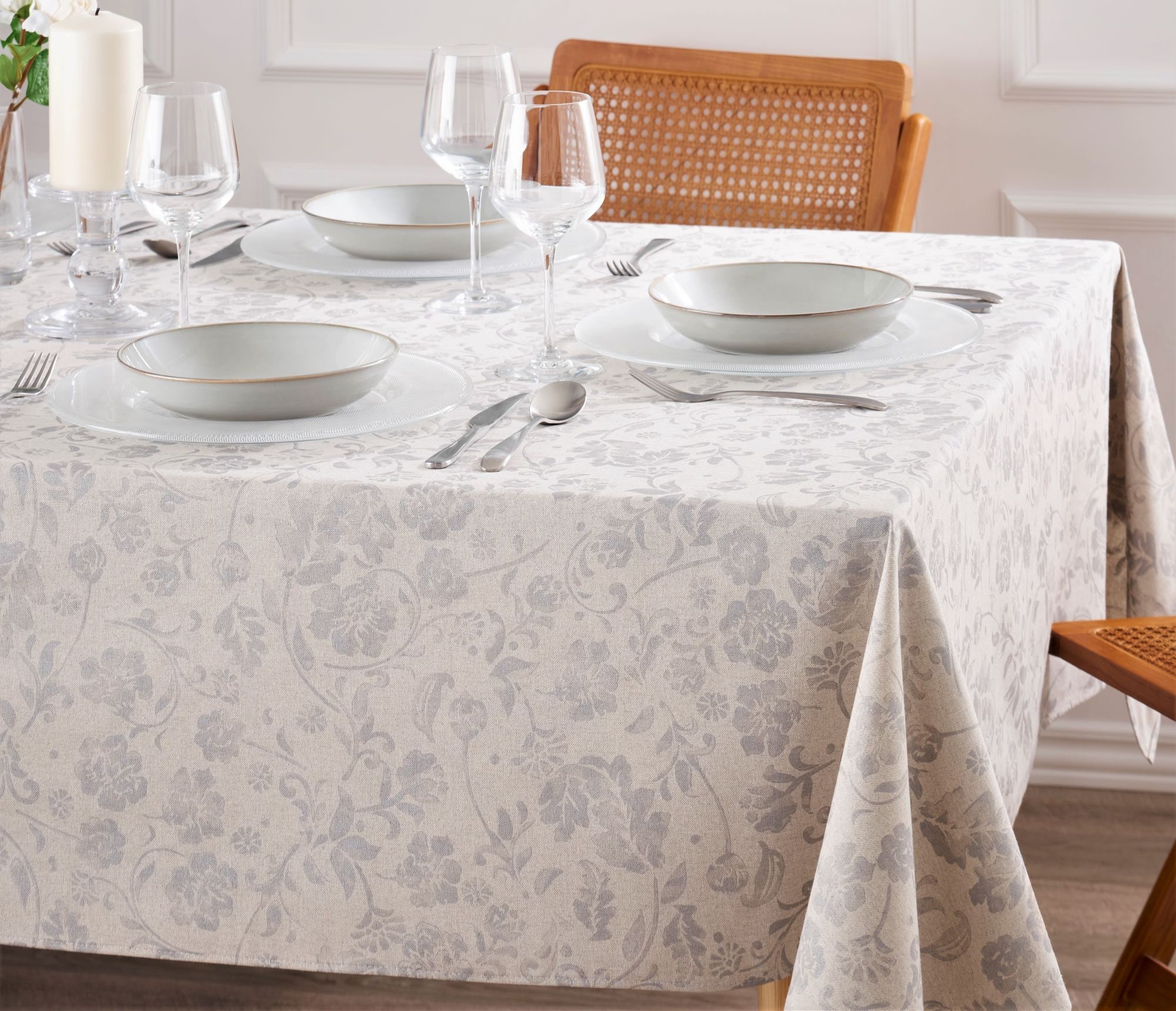 Easycare Tablecloth, Waxed Tableclothwhite1pcs 【超ポイントバック祭】