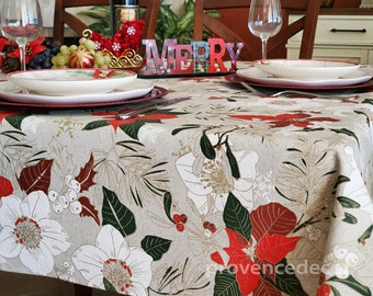 CHAMBORD LINEN SAGE French Classic Cotton Coated Rectangle Tablecloths  Acrylic Oilcloth Indoor Outdoor Easy Clean Rectangular Table Decor 