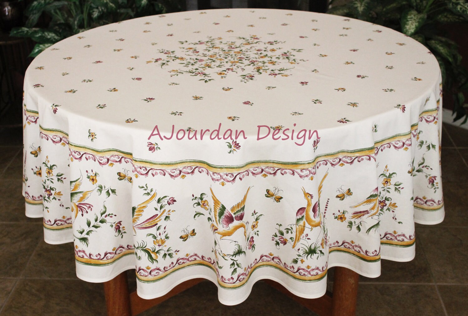 farmhouse decor table Waterproof table with floral print gift for home housewarming gift first home round rectangle