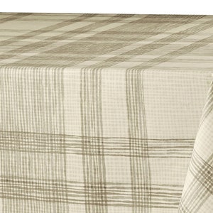 CAMPAGNE TAUPE Fabric Sample French Oilcloth Cotton Coated Stain Water Resistant Wipe Off Acrylic Material - Home Decor Arts Crafts