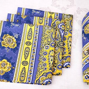 BASTIDE BLUE STRIPED Napkin Set French Country Cloth Napkin Blue Yellow Table Decor Provence Style Kitchen Accent Summer Gift Hostess Linen image 2