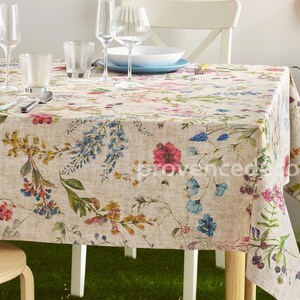 AMELIE French Country Wildflowers Berries FABRIC SAMPLE - French Oilcloth Acrylic Cotton Coated Wipe Off in/outdoor material Arts and Crafts image 7
