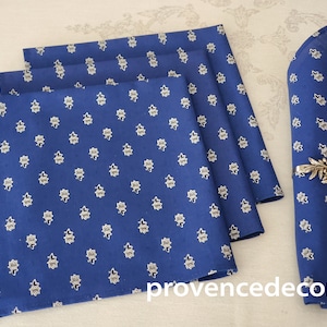 AVIGNON BLUE WHITE French Country Napkin Set Cotton Fabric Table Decor Cottagecore Provence Kitchen Classic Rustic Farmhouse Hostess Gift